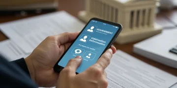 Pessoa atualizando informações do Cadastro Único em aplicativo de governo.