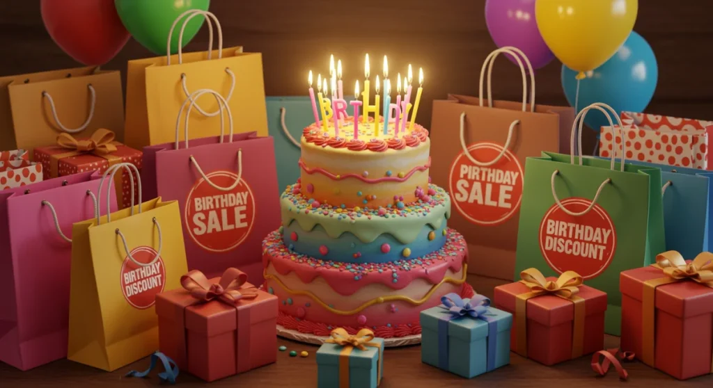 Cupons de Aniversário: Descontos de 10% a 20% em Lojas Parceiras