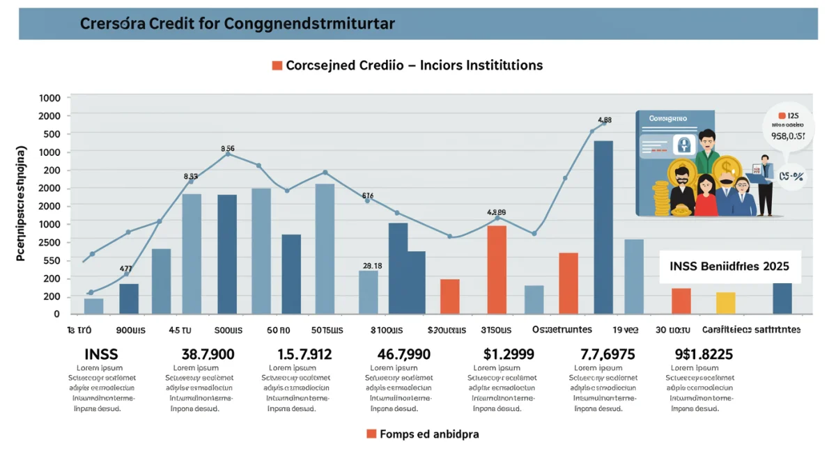 Gráfico comparativo de taxas de juros de crédito consignado para beneficiários do INSS em 2025.