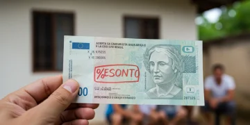 Pessoa segurando conta de luz com desconto da Tarifa Social de Energia Elétrica em 2025